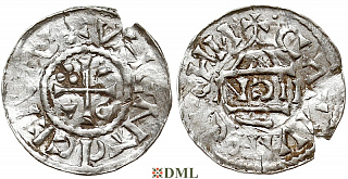 Обол, Германия, Бавария, Heinrich II (1002-1024), м.д. Nabburg, монетарий HCN, Hahn 1976, 75a2