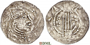 Денарий, Германия, Швабия, Heinrich II (1002-1024), м.д. Esslingen, Dbg. 951