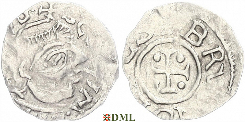 Денарий, Германия, Франкония, Bruno (1034-1045), м.д. Wurzburg, Dbg. 863