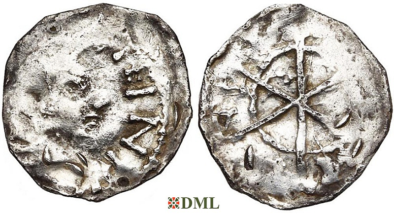 Денарий, Германия, Нижняя Лотарингия, Heinrich II (1002-1024), м.д. Maastricht, Ilisch 2014, 40.13