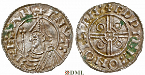 Денарий, Англия, Knut (1016-1035), м.д. Exeter, монетарий Eadwine, North 787