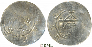 Денарий, Германия, Саксония, K. Heinrich III (1046-1056), м.д. Erfurt, Dbg. 883