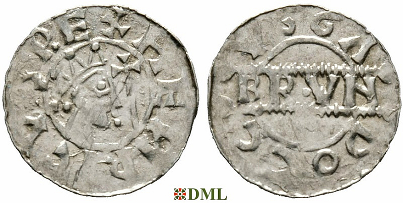 Денарий, Германия, Нижняя Лотарингия, Bruno III (1050-1057), м.д. Dokkum, Ilisch 2000, 21.19