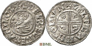 Денарий, Англия, Æthelred II (978-1016), м.д. London, монетарий Alfgar, North 770