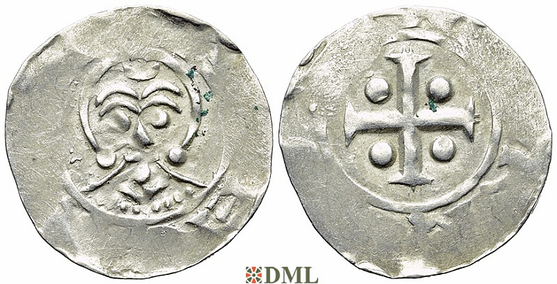 Денарий, Германия, Нижняя Лотарингия, Bernold (1046-1054), м.д. Deventer, Ilisch 2000, 1.13-1.15