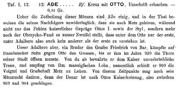Обол, Германия, Верхняя Лотарингия, Adalbero II (984-1005), м.д. Metz, Dbg. 12