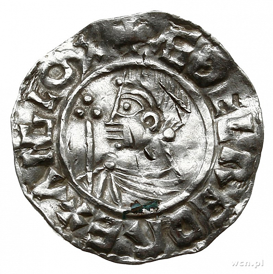 Денарий, Англия, Æthelred II (978-1016), м.д. Cambridge, монетарий Eadric, North 770