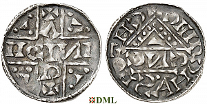 Денарий, Германия, Бавария, Heinrich V (1018-1023), м.д. Salzburg, монетарий CИC, Hahn 1976, 99c3