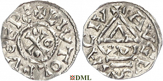 Денарий, Германия, Швабия, Liutolf (989-995), м.д. Augsburg, монетарий WI, Hahn 1976, 138a1.6