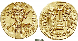 Солид, Византия,  Constantine IV, Heraclius and Tiberius (654-685), м.д. Constantinople