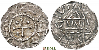 Денарий, Германия, Бавария, Heinrich I (948-955), м.д. Nabburg, монетарий WI, Hahn 1976, 66b1