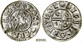 Денарий, Англия, Æthelred II (978-1016), м.д. Lincoln, монетарий Gife, North 770