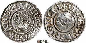 Денарий, Англия, Æthelred II (978-1016), м.д. London, монетарий Leofstan, North 777