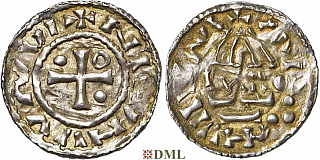 Денарий, Германия, Бавария, Heinrich II (985-995), м.д. Regensburg, монетарий MΛO, Hahn 1976, 22f1
