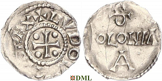 Денарий, Германия, Нижняя Лотарингия, Ludwig das Kind (899-911), м.д. Koln, Dbg 