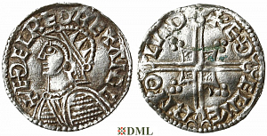 Денарий, Англия, Æthelred II (978-1016), м.д. London, монетарий Æthelmær, North 775