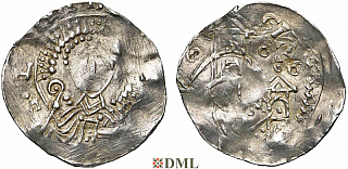 Денарий, Германия, Нижняя Лотарингия, Theoduin (1048-1075), м.д. Saint-Lambert, Ilisch 2014, - 
