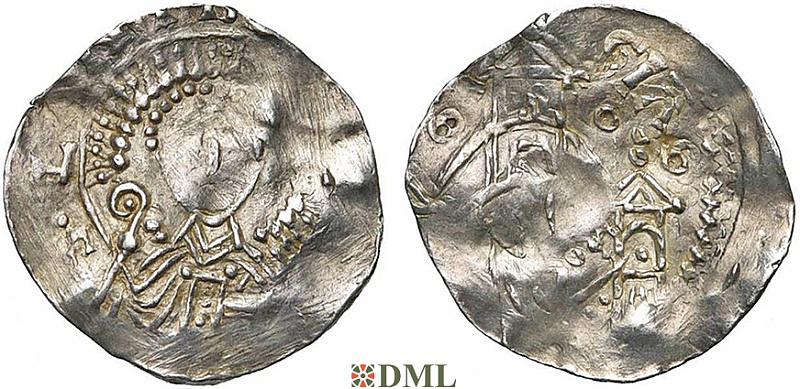 Денарий, Германия, Нижняя Лотарингия, Theoduin (1048-1075), м.д. Saint-Lambert, Ilisch 2014, - 