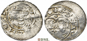Денарий, Германия, Саксония, K. Heinrich IV (1084-1106), м.д. Goslar, Dbg. 680