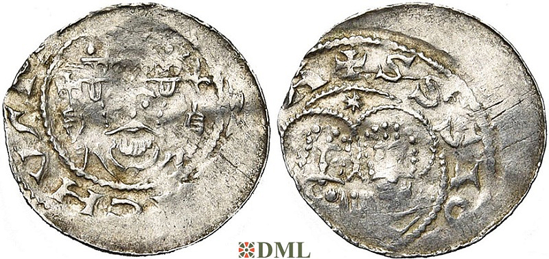 Денарий, Германия, Саксония, K. Heinrich IV (1084-1106), м.д. Goslar, Dbg. 680