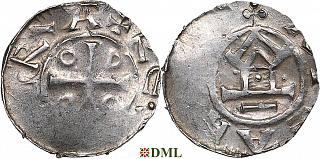 Денарий, Германия, Саксония, Otto III (983-1002), м.д. Goslar, type OAP