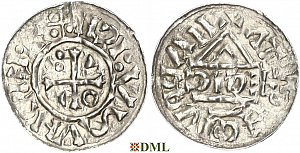 Денарий, Германия, Бавария, Heinrich II (1002-1024), м.д. Nabburg, монетарий ECIC, Hahn 1976, 74b1