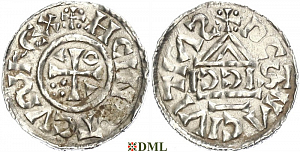 Денарий, Германия, Бавария, Heinrich II (1002-1024), м.д. Regensburg, монетарий SICCI, Hahn 1976, 27h1