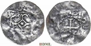 Денарий, Германия, Верхняя Лотарингия, Dietrich I (965–984), м.д. Remiremont, Dbg. 1400