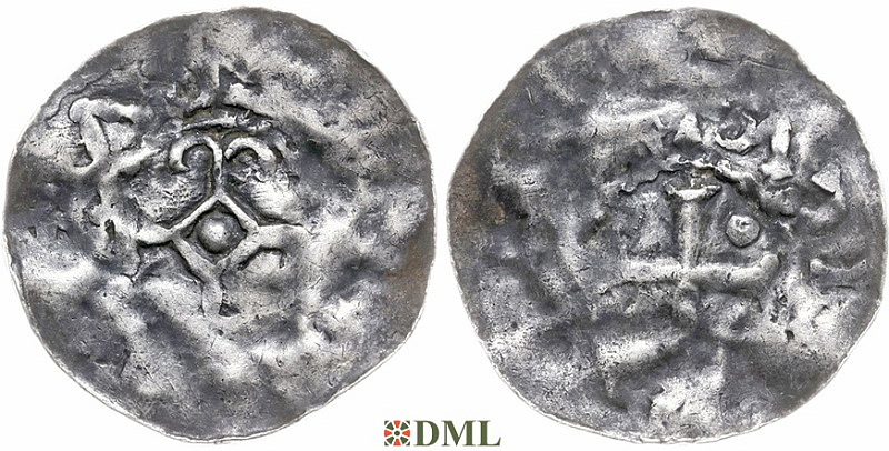 Денарий, Германия, Верхняя Лотарингия, Dietrich I (965–984), м.д. Remiremont, Dbg. 1400