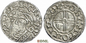 Денарий, Англия, Cnut (1016-1035), м.д. Lincoln, монетарий Oslac, North 790