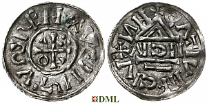 Денарий, Германия, Бавария, Heinrich II (1002-1024), м.д. Nabburg, монетарий IICIV, Hahn 1976, 74a1