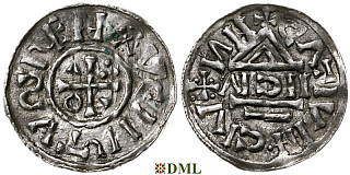Денарий, Германия, Бавария, Heinrich II (1002-1024), м.д. Nabburg, монетарий IICIV, Hahn 1976, 74a1