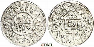Денарий, Германия, Бавария, Heinrich II (1002-1024), м.д. Nabburg, монетарий IICIV, Hahn 1976, 74a1