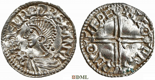Денарий, Англия, Æthelred II (978-1016), м.д. Hereford, монетарий Leofgar