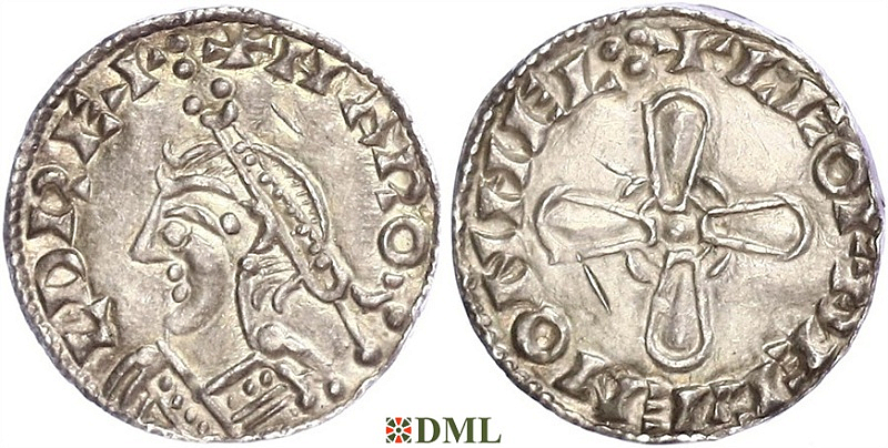 Денарий, Англия, Harold I (1035-1040), м.д. Maldon, монетарий Leofdegen, North 802