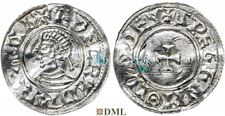 Денарий, Англия, Æthelred II (978-1016), м.д. London, монетарий Swegen, North 777