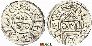 Денарий, Германия, Бавария, Heinrich II (1002-1024), м.д. Regensburg, монетарий ENCI, Hahn 1976, 27d2