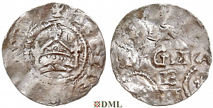 Денарий, Германия, Швабия, Heinrich II (1002-1024), м.д. Strassburg, Dbg. 915