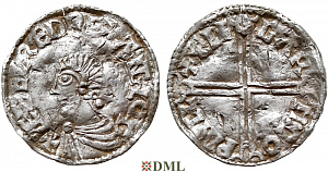 Денарий, Англия, Æthelred II (978-1016), м.д. Winchester, монетарий Ælfgar, North 774