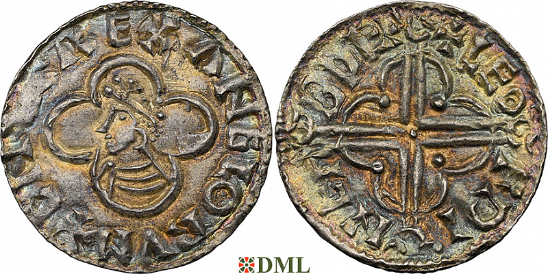 Денарий, Англия, Cnut  (1016-1035), м.д. Leofwine, монетарий Oswie, North 781