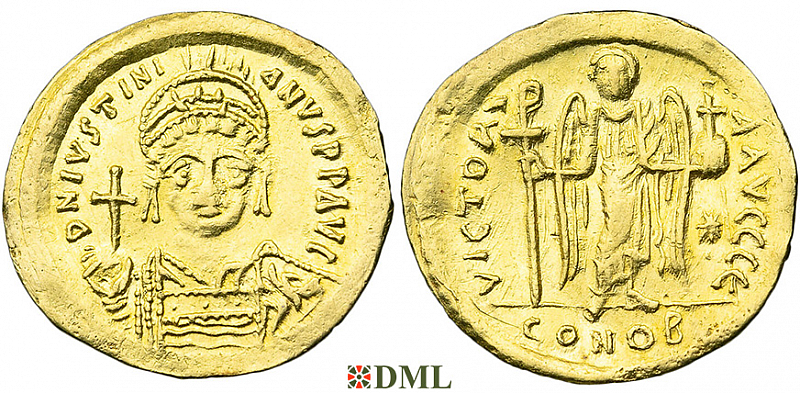 Солид, Византия, Justinian I (527-565), м.д. Constantinople