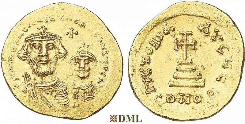 Солид, Византия, Heraclius (610-641) и Heraclius Constantine (613–641), м.д. Constantinople