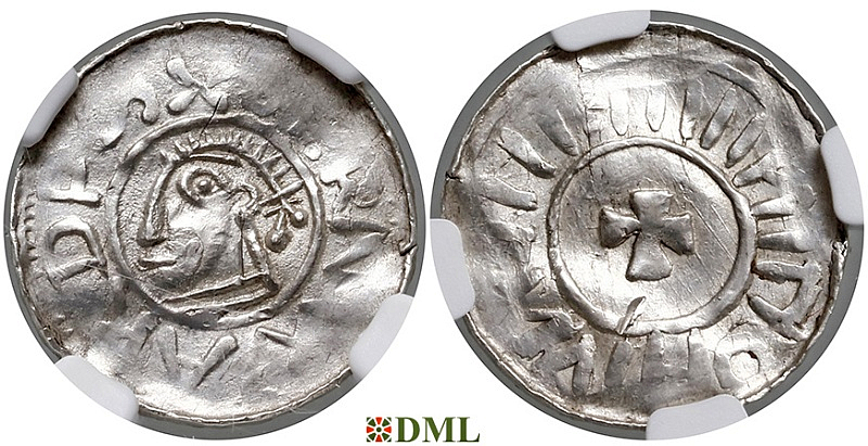 Денарий, Германия, Саксония, Bernhard I (973-1011), м.д. Luneburg, Dbg. 585