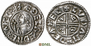 Денарий, Англия, Æthelred II (978-1016), м.д. Exeter, монетарий Luda, North 770