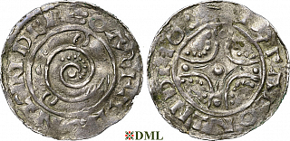 Денарий, Дания, Hardeknut (1035-1042), м.д. Lund, Hbg. 1