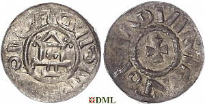Денарий, Германия, Саксония, Anonymous bishop, м.д. Magdeburg, Dbg. 1330