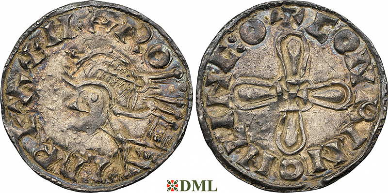 Денарий, Англия, Harold I (1035-1040), м.д. Lincoln, монетарий Conrin, North 802
