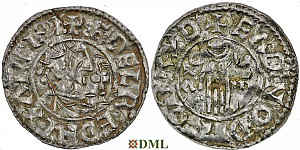Денарий, Англия, Æthelred II (978-1016), м.д. Bridport, монетарий Eadnoth, North 768