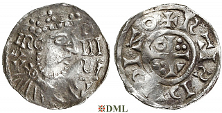 Денарий, Германия, Бавария, Heinrich II (1002-1024), м.д. Regensburg, монетарий IZO, Hahn 1976, 29c2