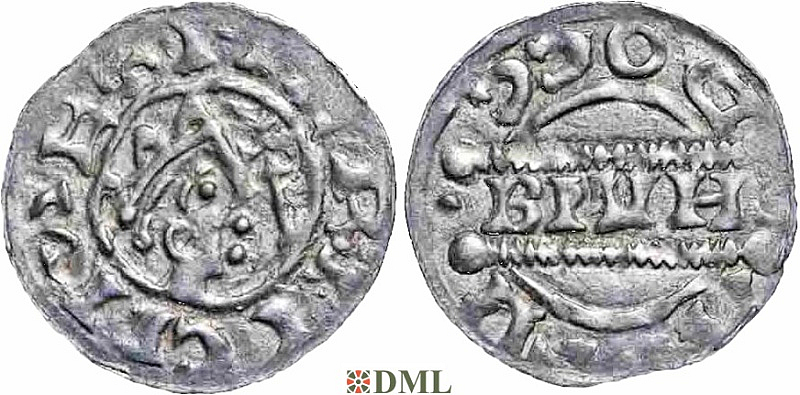 Денарий, Германия, Нижняя Лотарингия, Bruno III (1050-1057), м.д. Dokkum, Ilisch 2000, 21.19